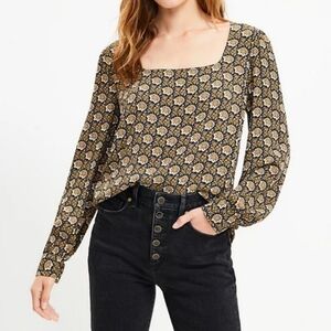 LOFT Garden Square Neck Blouse M 2021